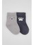 Nessiworld Bear Penye Soket Çorap 2'li BS10116 Gri 2