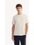 Erkek Ekru Bisiklet Yaka Viskon Karışımlı Bi-Stretch Baskılı Regular Fit T-Shirt A52Y1014 8