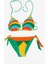 Kadın Rengârenk Üçgen Bağlamalı Bikini Takımı – Çizgili DESEN-0206 2