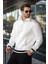 Ekru Fermuarlı Dik Yaka Kanguru Cep Erkek Sweatshirt E7159 2