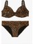 Kadın Leopar Desenli Destekli Bikini TAKIMI-1192 2