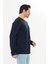 Erkek Pamuklu Bisiklet Yaka Uzun Kollu Tişört Lacivert 5020-L 5