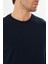 Erkek Pamuklu Bisiklet Yaka Uzun Kollu Tişört Lacivert 5020-L 8