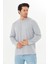 Erkek Pamuklu Bisiklet Yaka Uzun Kollu Tişört Gri Melanj 5020-G 1