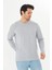 Erkek Pamuklu Bisiklet Yaka Uzun Kollu Tişört Gri Melanj 5020-G 3