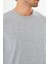 Erkek Pamuklu Bisiklet Yaka Uzun Kollu Tişört Gri Melanj 5020-G 8
