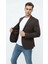 Kahverengi Erkek Slim Fit Blazer Ceket – Şık, Modern, Günlük ve Ofis Kombinlerine Uygun Tek Düğmeli Erkek Ceketi 5