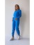 File Detaylı Kapüşonlu Eşofman Takımı Mavi 6