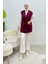Hisel Fermuarlı Cepli Peluş Tesettür Yelek- Bordo Standart (36-42 Uyumlu) 1