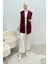 Hisel Fermuarlı Cepli Peluş Tesettür Yelek- Bordo Standart (36-42 Uyumlu) 5
