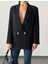 Pliseli Çift Düğme Oversize Ceket Siyah 5