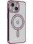 Apple iPhone 13/14 Uyumlu Taşlı Magsafe Şarj Özellikli Kamera Korumalı Simli Kılıf 1