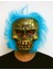 Wild Skull - Bakır Kafatası Turkuaz Saçlı Iskelet Maske 1