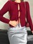 Bağlama Detaylı Triko Hırka Bordo 2