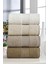 4 Lü El Yüz Havlu Seti &AMP;#37;100 Pamuklu Gökkuşağı 50X85 cm Kahve 1
