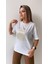 If You Want It Varak Baskılı Tişört Ekru 7