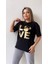 Love Varak Baskılı Tişört Siyah 4