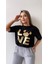 Love Varak Baskılı Tişört Siyah 6