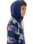 Erkek Çocuk Lacivert Baskılı Kapüşonlu Sweatshirt – Rahat Kalıp, Uzun Kollu, Dokuma Kumaş 2