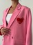 Kalp Nakışlı Ceket Pembe 3