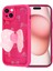 Apple iPhone 15 Kılıf Kamera Korumalı Figür Tasarımlı Vlmt Kapya Kapak-Pembe Koyu 3