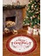Dijital Baskılı Kaymaz Tabanlı Yıkanabilir Yuvarlak Kırmızı Merry Christmas Halısı 1