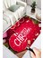 Yılbaşı Temalı Merry Christmas Dijital Baskılı Yıkanabilir Kırmızı Halı 4