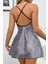 Love Baskılı Gri Saten Gecelik - IH001U-4VWDY0 2