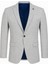 Erkek Karyağdı Desenli Slim Fit Blazer Ceket – Mavi & Gri – Şık Günlük ve Ofis Kombin 1