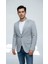 Erkek Karyağdı Desenli Slim Fit Blazer Ceket – Mavi & Gri – Şık Günlük ve Ofis Kombin 2