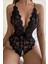 Arias Closet Siyah Özel Bölgesi Açık Fiyonklu Dantel Fantezi Body 4