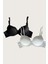 Arias Closet Siyah-Beyaz 2'li Mikro Kumaş Push Up Dolgulu Balenli Günlük Destekli Sütyen 3