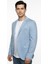 Erkek Karyağdı Desenli Slim Fit Blazer Ceket – Mavi & Gri – Şık Günlük ve Ofis Kombin 2