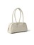Yatay Formlu Çift Saplı Omuz Çantası - Krem 2