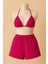 Kadın Fuşya Şortlu Belden ve Boyundan Bağlamalı Bikini Takımı 2