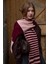 Çok Çizgili Tiftik Atkı Bordo 3