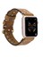 Apple Watch Uyumlu Deri Kordon 42-44-45MM Aqua V18 Taba 5