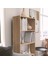 Modern Çok Renkli Kitaplık – Minimalist 4 Raflı Depolama Ünitesi (Beyaz / Sonomo / Atlantik Çam) 2