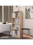 Modern Çok Renkli Kitaplık – Minimalist 4 Raflı Depolama Ünitesi (Beyaz / Sonomo / Atlantik Çam) 4