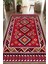 Kırmızı Etnik Kilim Desenli Dijital Baskılı Kaymaz Taban Yıkanabilir Halı 1