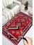 Kırmızı Etnik Kilim Desenli Dijital Baskılı Kaymaz Taban Yıkanabilir Halı 4