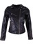 26KG07000005 Siyah Kadın Deri Ceket 4764 1