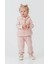 Queenkids Kız Bebek 52021 Yelekli 3'lü Takım Pembe 5