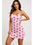 Pembe Çilek Desenli Askılı Kadın Gecelik - BI001V-4YW012 2