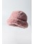 Pembe Yuvarlak Şapka Peluş Bucket Ekstra Kabarık Şapka 2