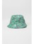 Çiçek Desenli Bucket Kova Kumaş Şapka - Yeşil 2