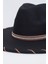 Kristal Taşlı Şerit Detaylı Fötr Panama Şapka - Siyah 2