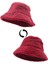Içi Peluş Süet Kumaş Bucket Şapka Çift Taraflı - Bordo 1