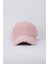 Süet Detaylı Kep Peluş Şapka - Pembe 3