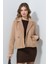 Cepli Kruvaze Yaka Yumuşak Dokulu Kaşe Mont 1